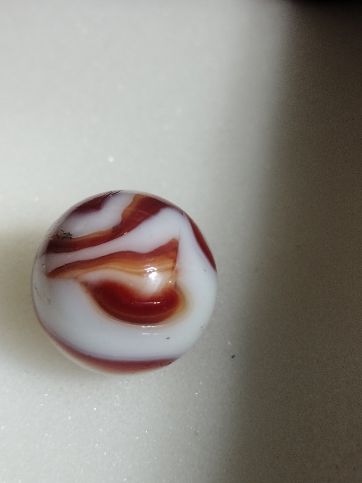 Peltier Red Zebra SHOOTER Marble 13/16 Inches NLR Miller Swirl
