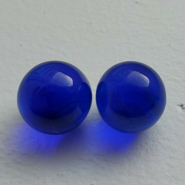 MINT 10 VINTAGE BEAUTIFUL BLUE CLEARIE MARBLES FROM 1970S & 1980S
