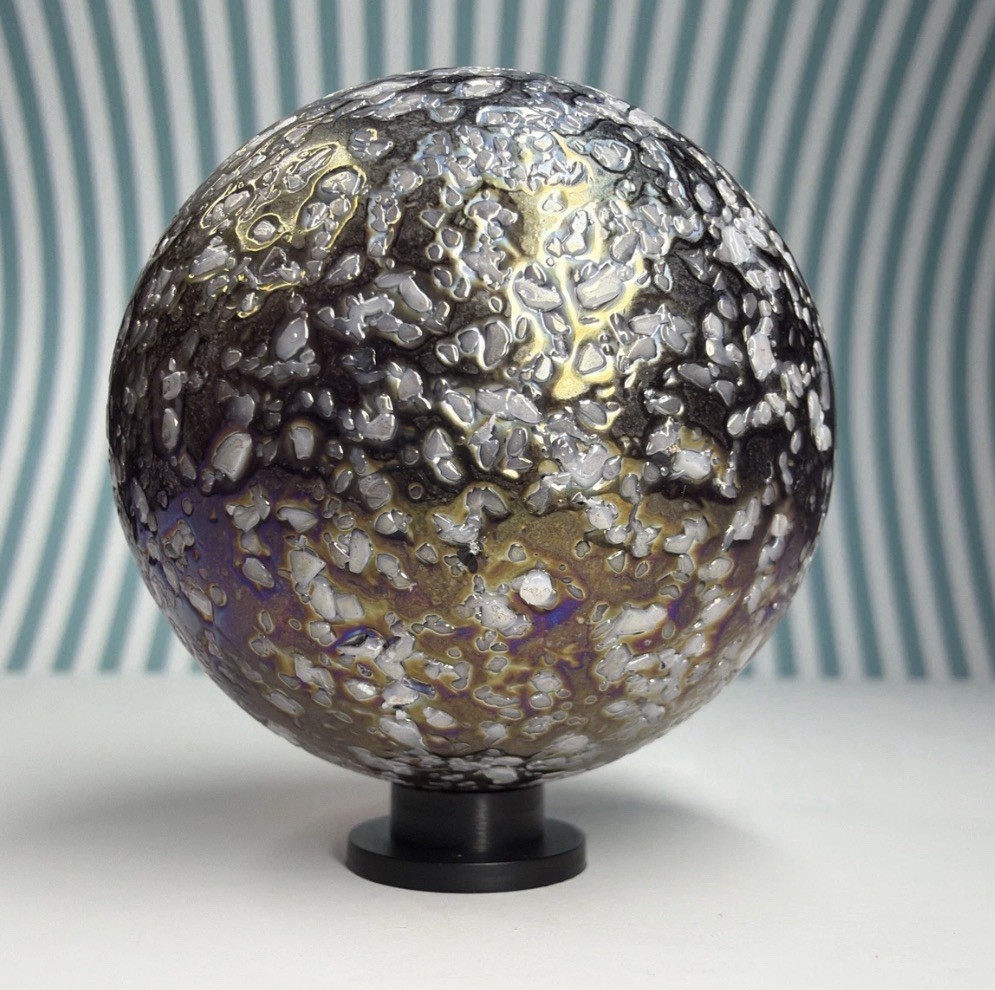 Vacor Snowball Confetti Marble ~1.9″ Toe Breaker Huge Mint MIB Glass Marbles