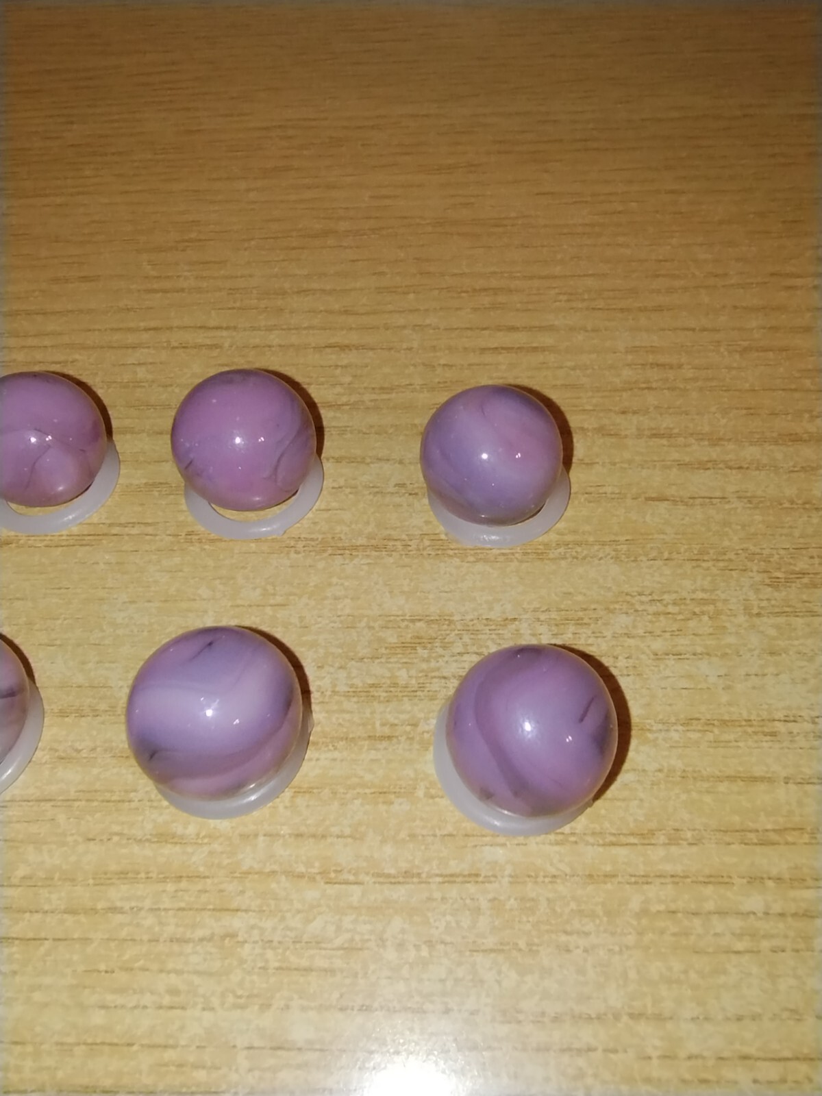 Vintage Lot of 10 Champion Agate Company Pink Purple Lavender Swirl 5/8″ Marbles