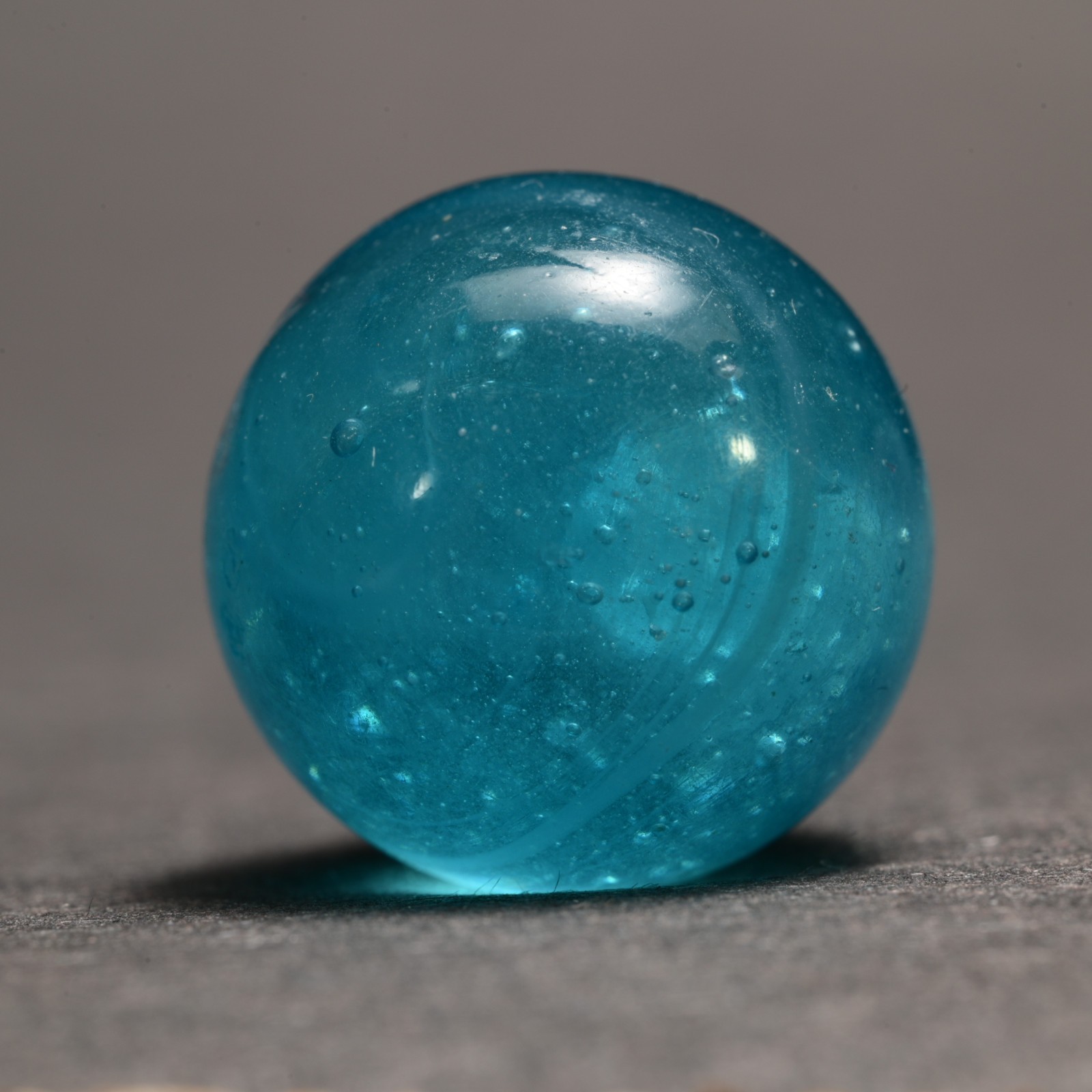 Turquoise Teardrop Greiner Antique German Handmade Marble 1850’s 16.9mm 21/32”