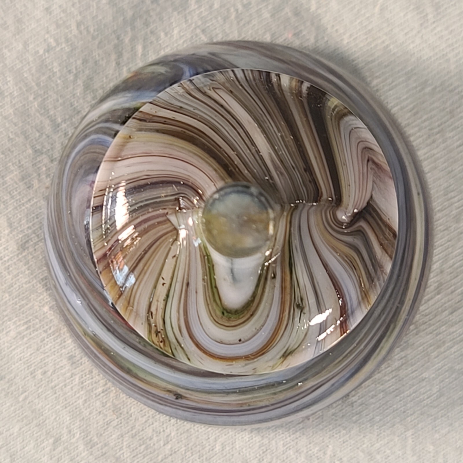 ANDY DAVIS, Glass Art Spinning Top & Base, Jabo Joker Run (?), #360F