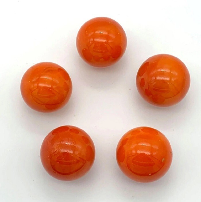 New for 2023! 16mm Opal Orange Glass Player Marbles (5/8″) Pack of 50 Vacor