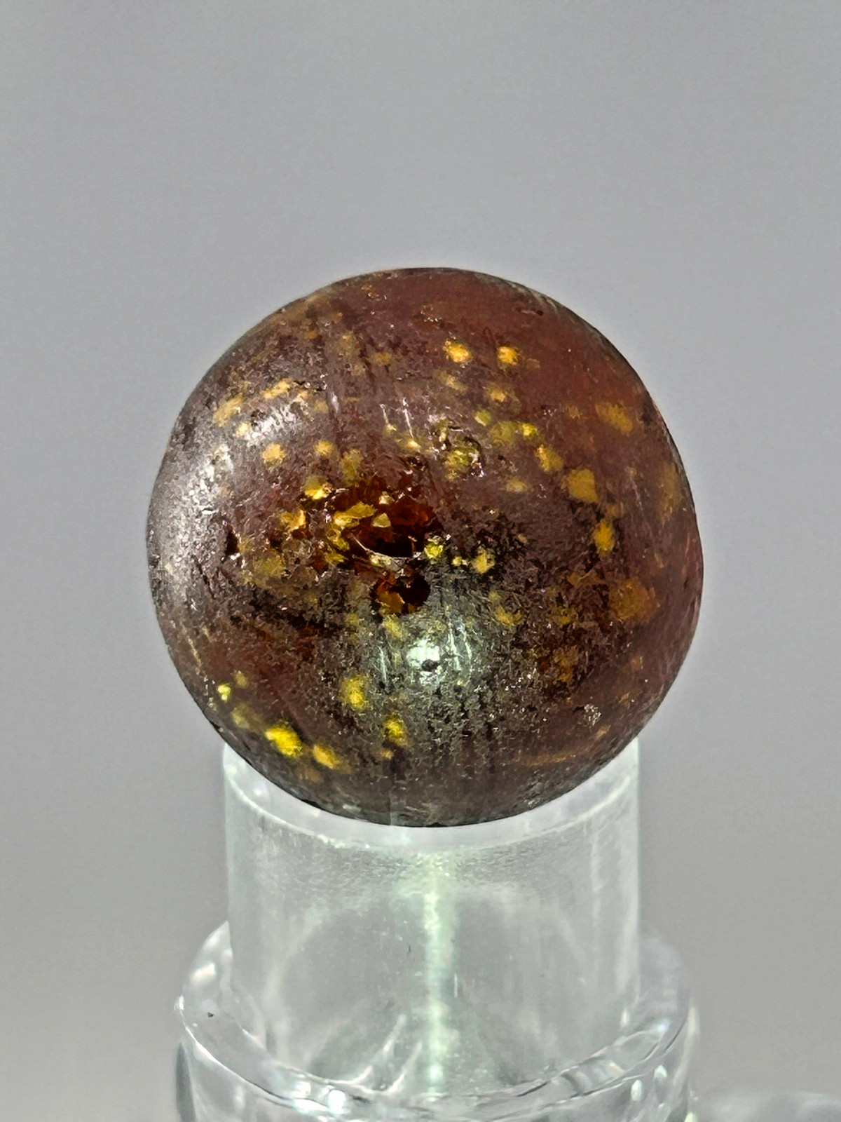 RARE Antique German Red Mica Gold Aventurine Marble 99/128″ NM+ M14