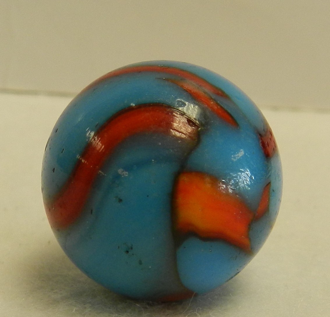 #19507m Large .86 Inches Vintage Peltier Glass NLR Superboy Shooter Marble