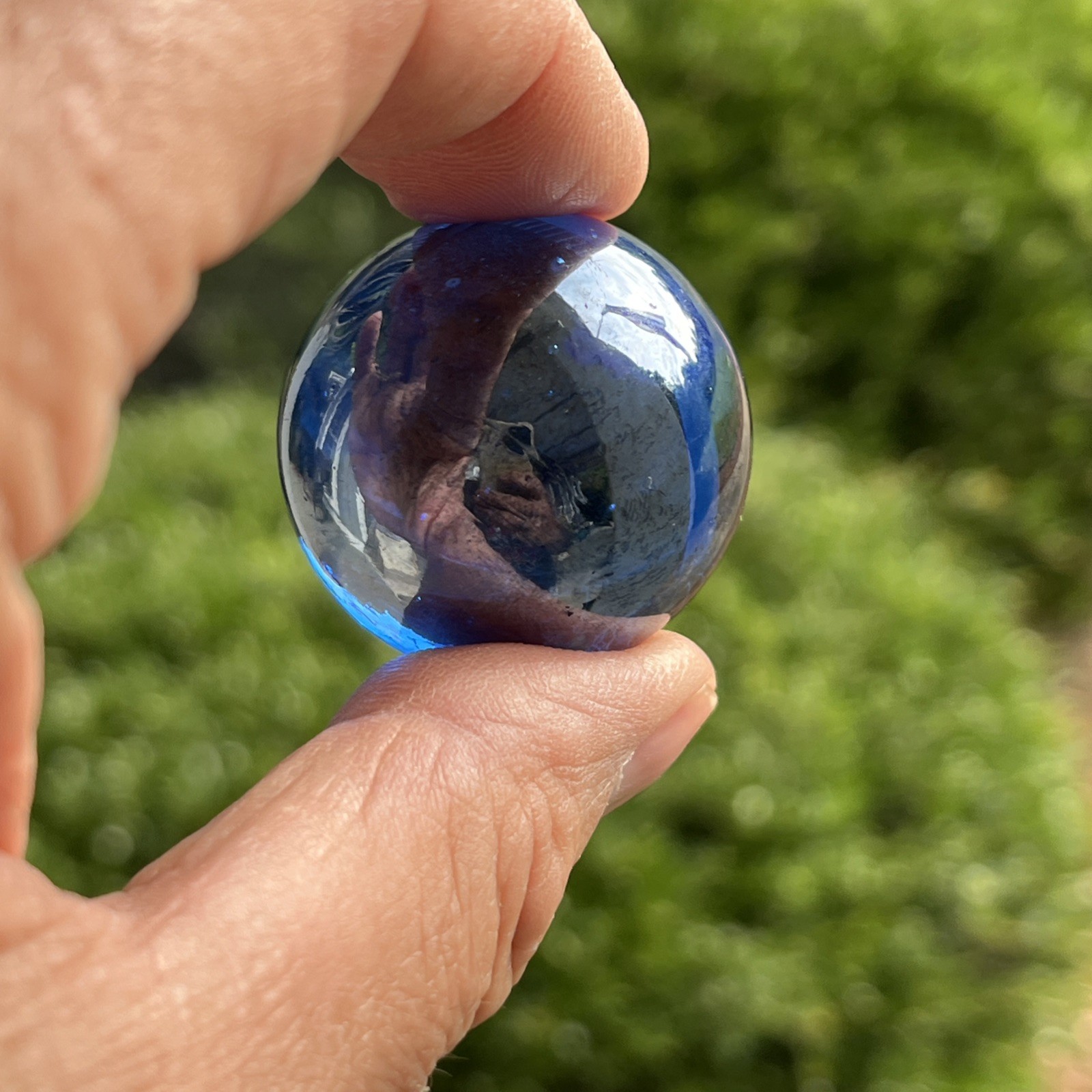 Iridescent Blue Marble Cobalt 32mm 1.25” Gazing Bubbles