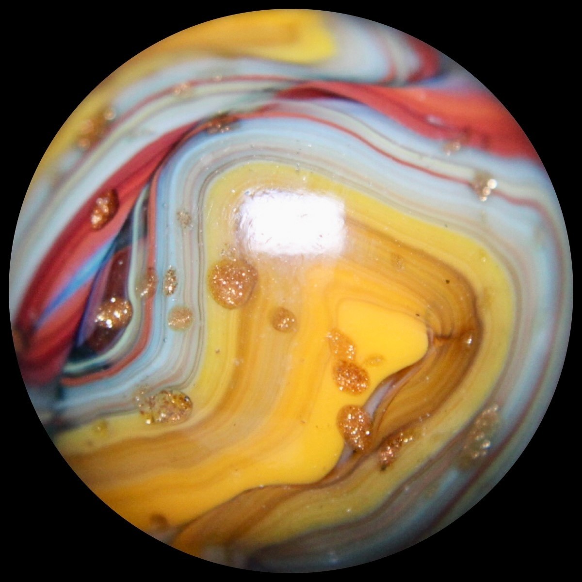 JABO Gold Medal Marble Collector Series: Goldenrod, Oxblood & Lavender Lutz