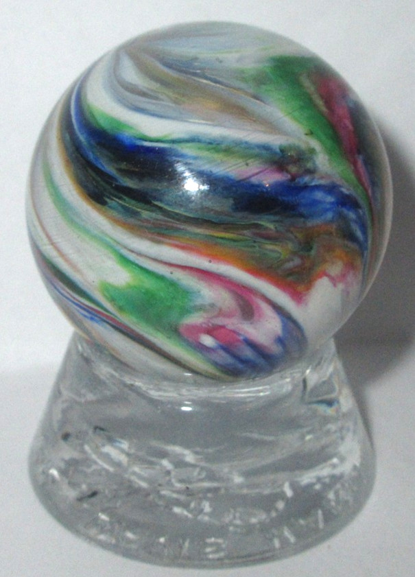 Signed DAVIS GLASS MARBLE SWIRL CONTEMPORARY 2004 JIM STAND