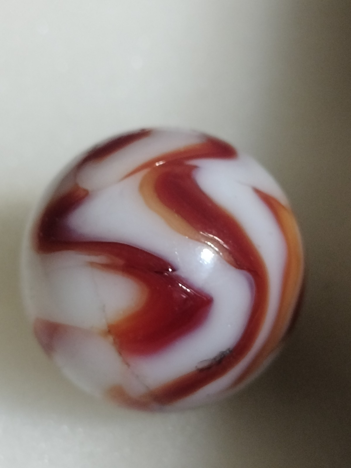 Peltier Red Zebra SHOOTER Marble 13/16 Inches NLR Miller Swirl