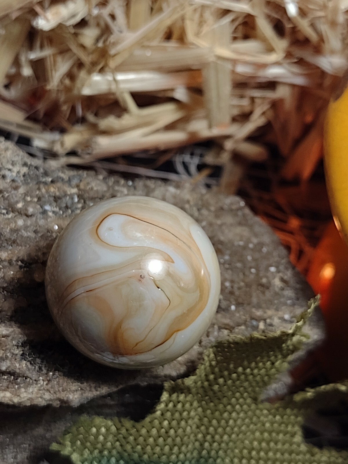 Multi Color Swirl OPAQUE Classic Jabo 🍫 Vintage Marbles Old toys RARE SHOOTER