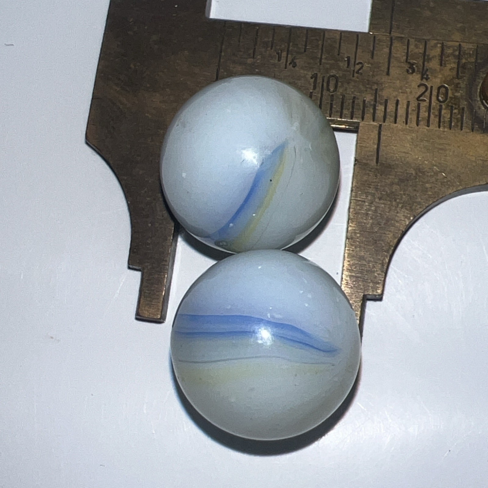 Vintage Milky Marbles Lot Of 2- 13.5mm,