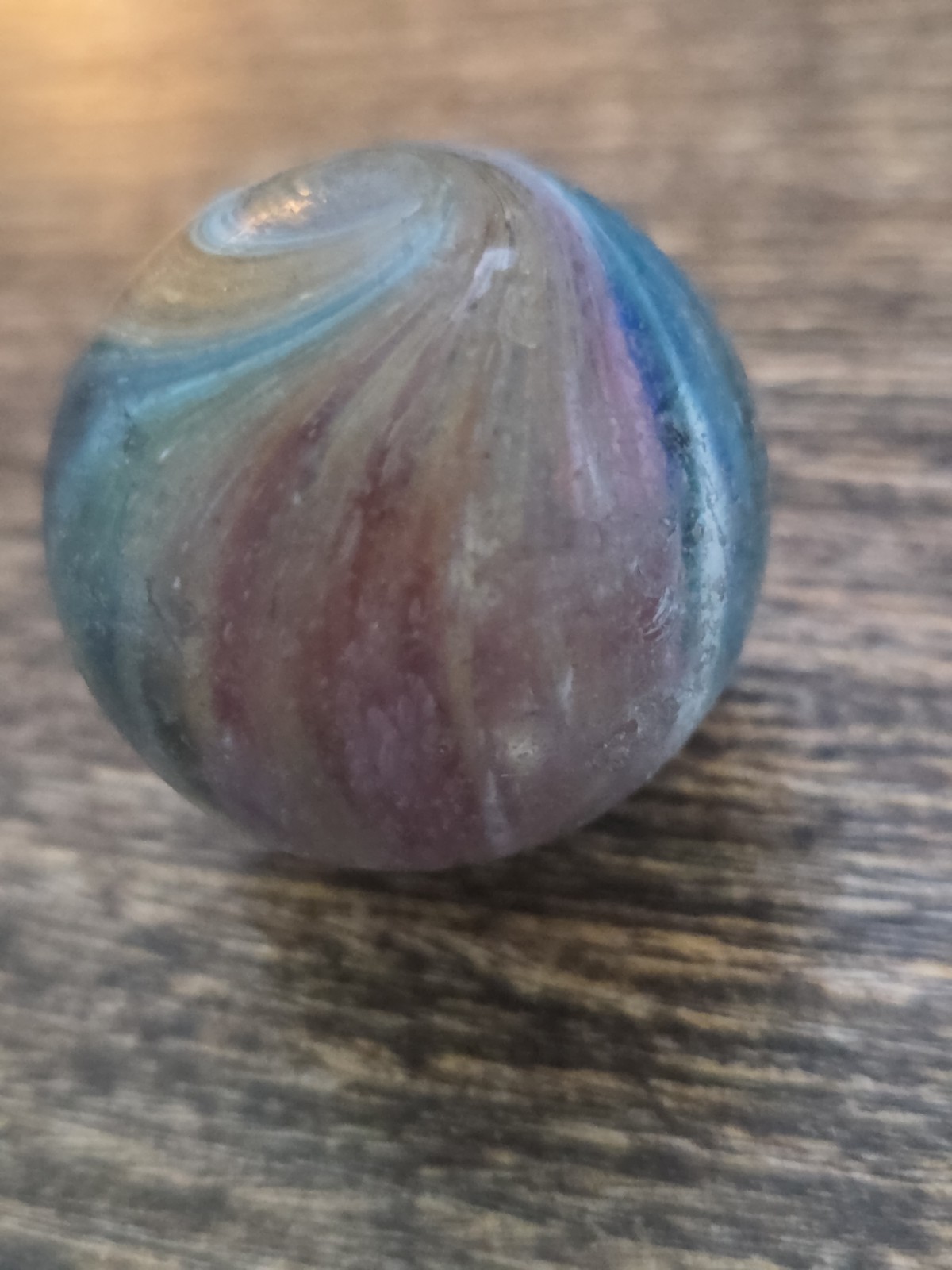 1.11″ Antique Vintage German Handmade Multi Colored Onionskin Marble