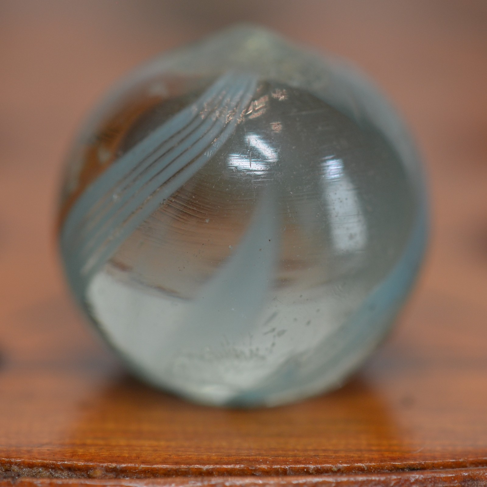 Handmade Banded Ribbon Core Marble, Swirl, 11/16 in, Near Mint, 1860-1920, S1538