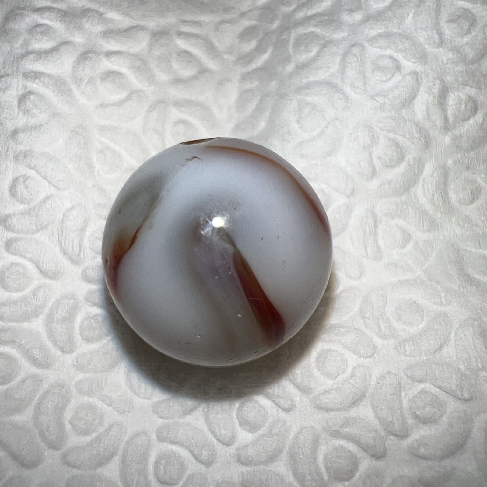 1/2” Alley Agate Silver Oxblood swirl