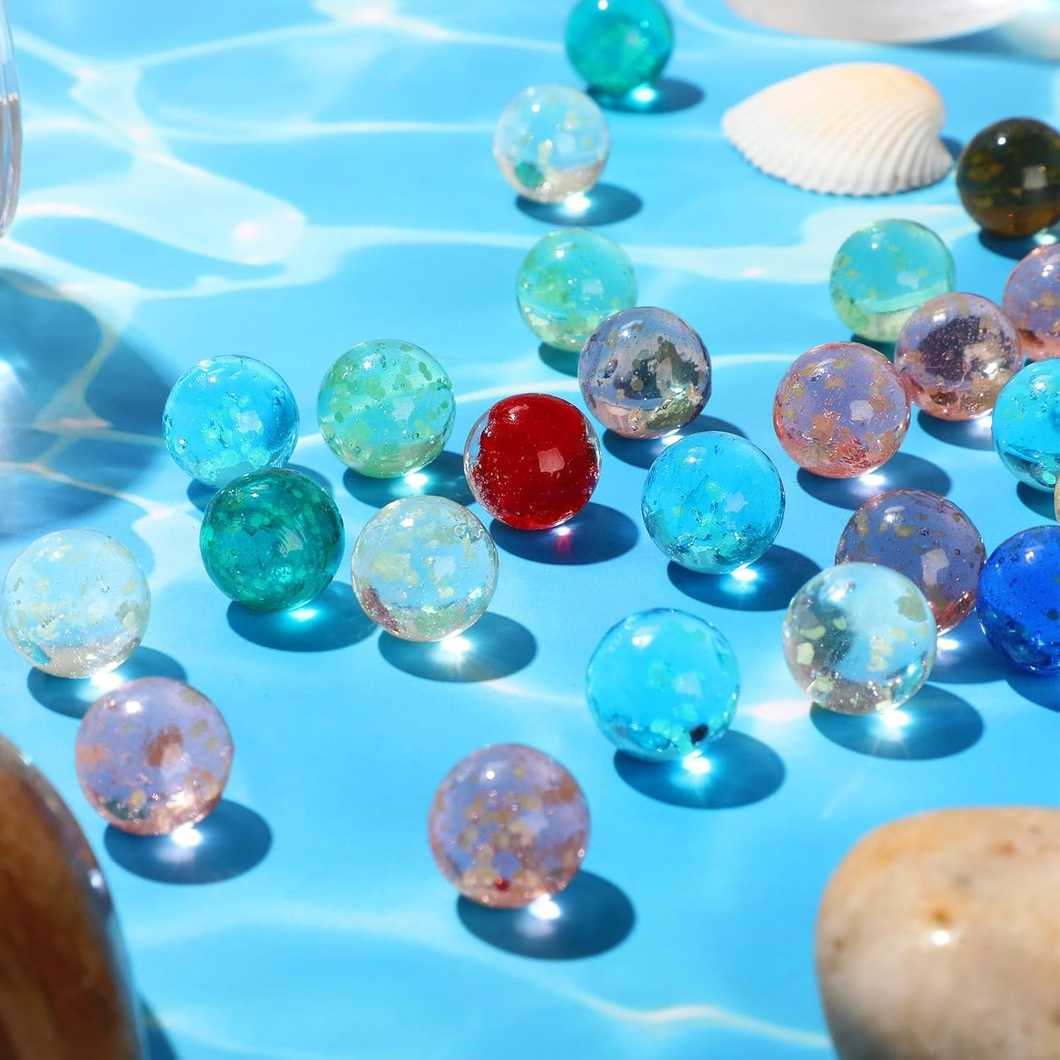 100 Pieces Colorful Glass Marbles Glow in the Dark Multi-Color Luminous