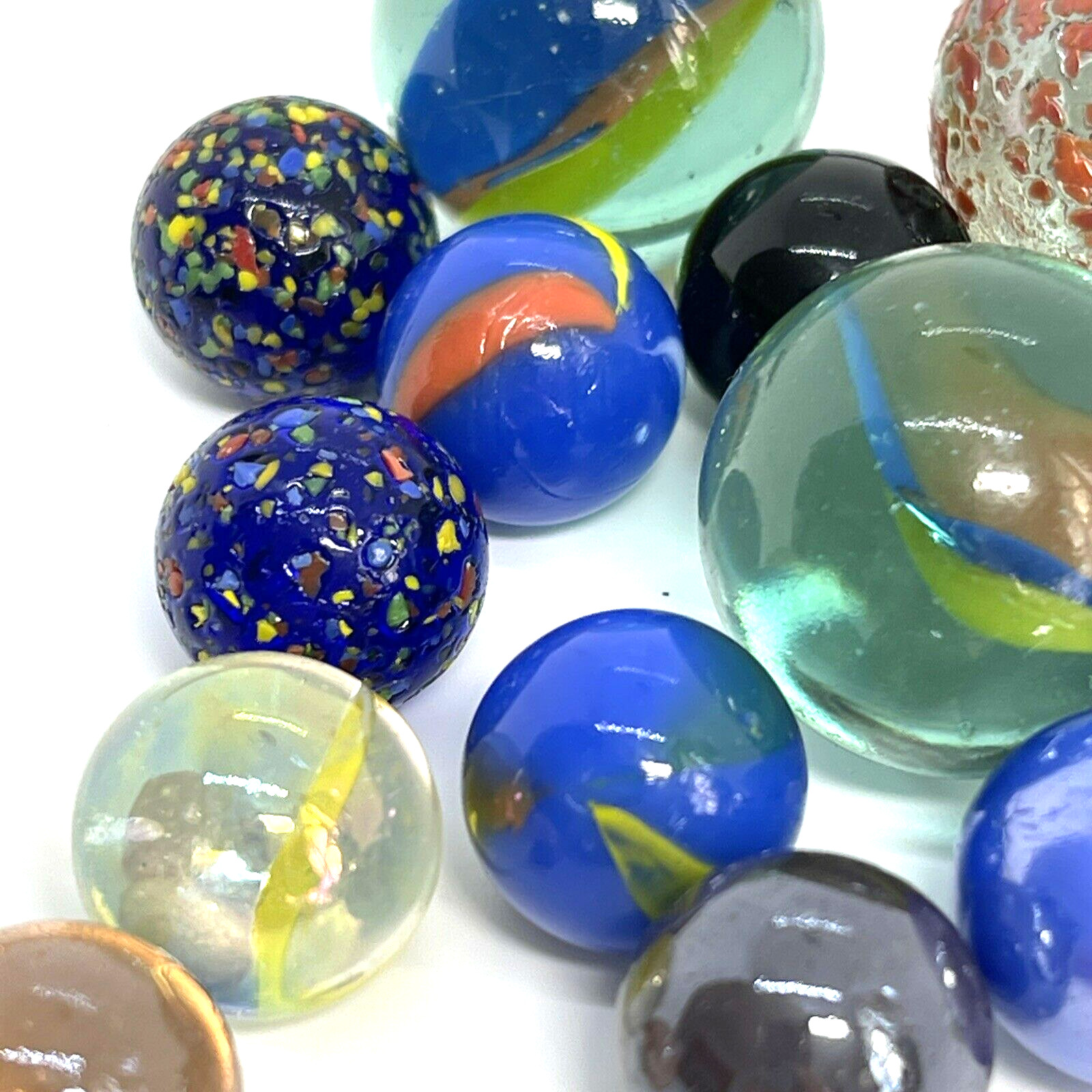 Vintage 20 Glass Marbles As Pictured.