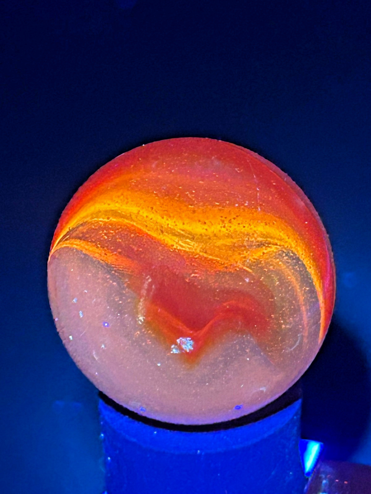 Peltier National Line Rainbo (NLR) Sunset Orange & White Marble .93″ Mint SH3