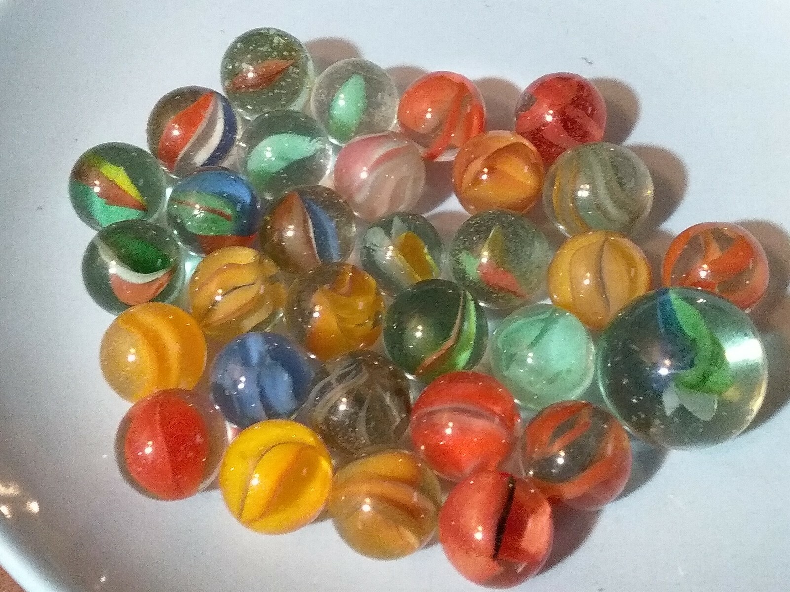 estate lot of vintage marbles old handblown nice swirls misc unique