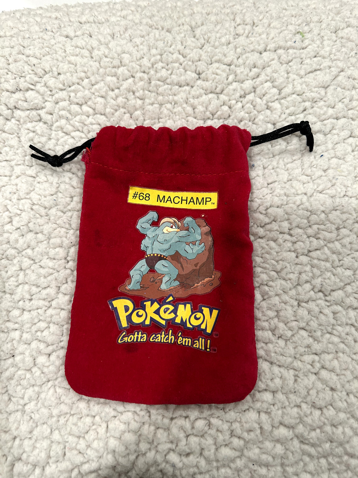 Vintage 1999 Pokémon Marble Lot – Red Machamp Bag (11 pcs) – Clear Glass