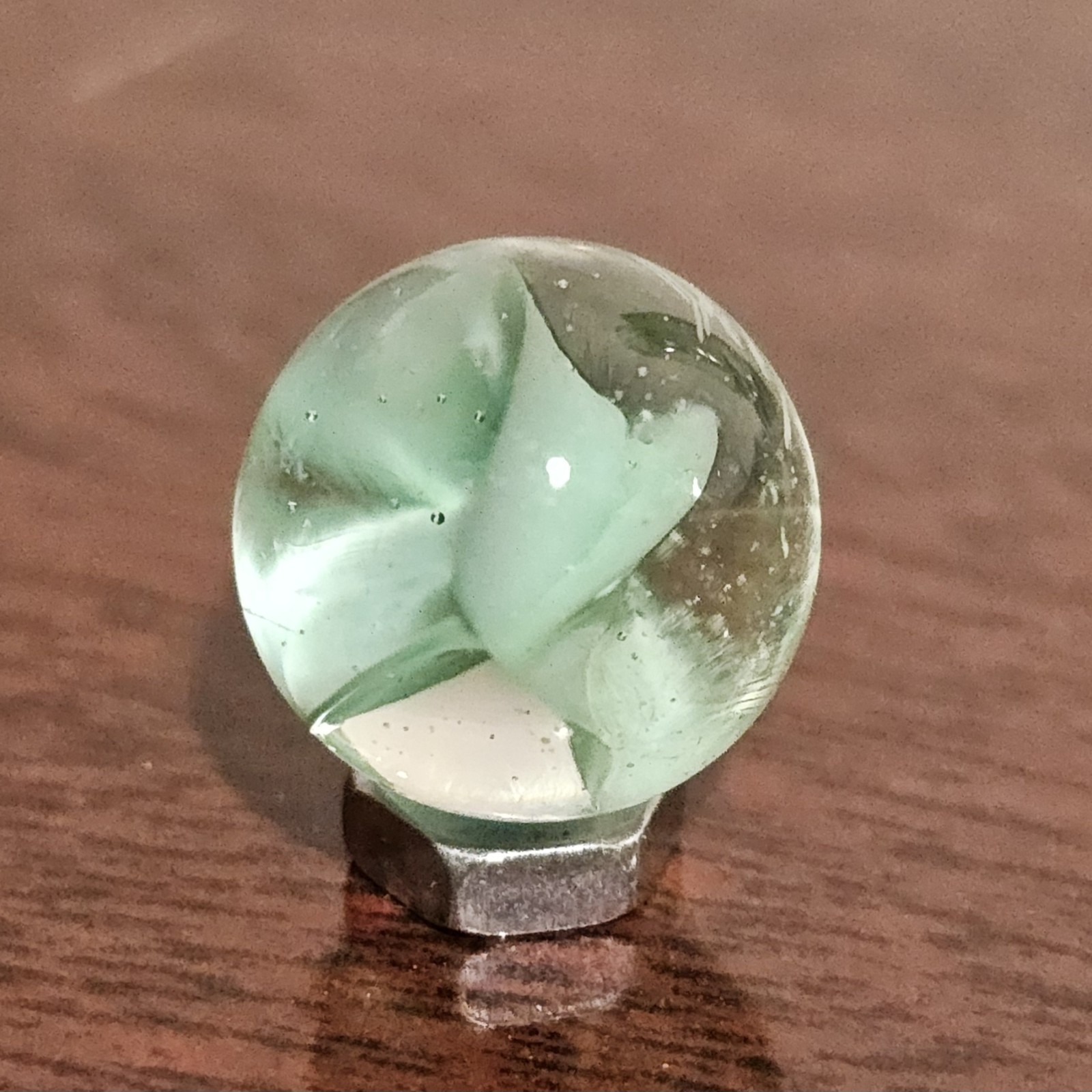 Vintage CE Bogard Green Floppy Hybrid .593″ Glass Marble