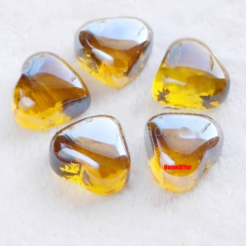 Colour Glass Heart Shape Marbles Beads Fish Tanks Vase Wedding Favour Decoration