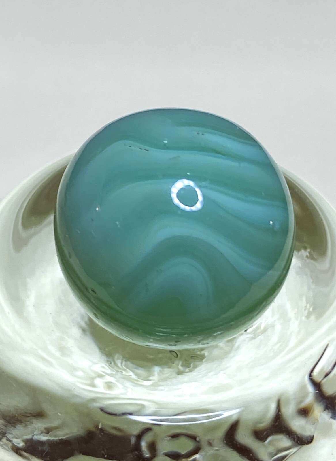 WV/ST. MARY’S/CHAMPION AGATE CLEAR BASE FLAME SWIRL BUBBLES NM+/- .61″ M258