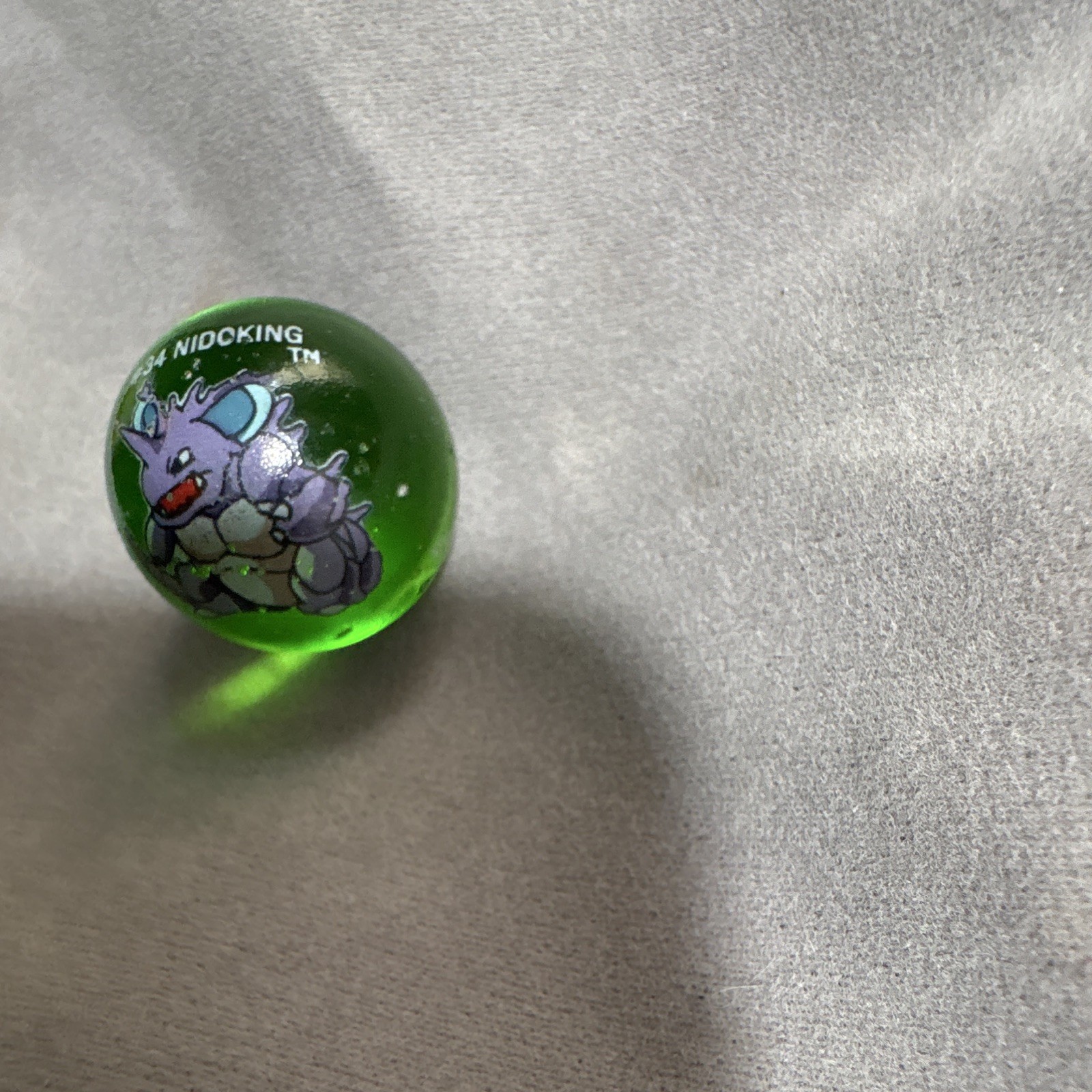 Pokemon #34 Nidoking Character Printed Glass Marble Machine 1999