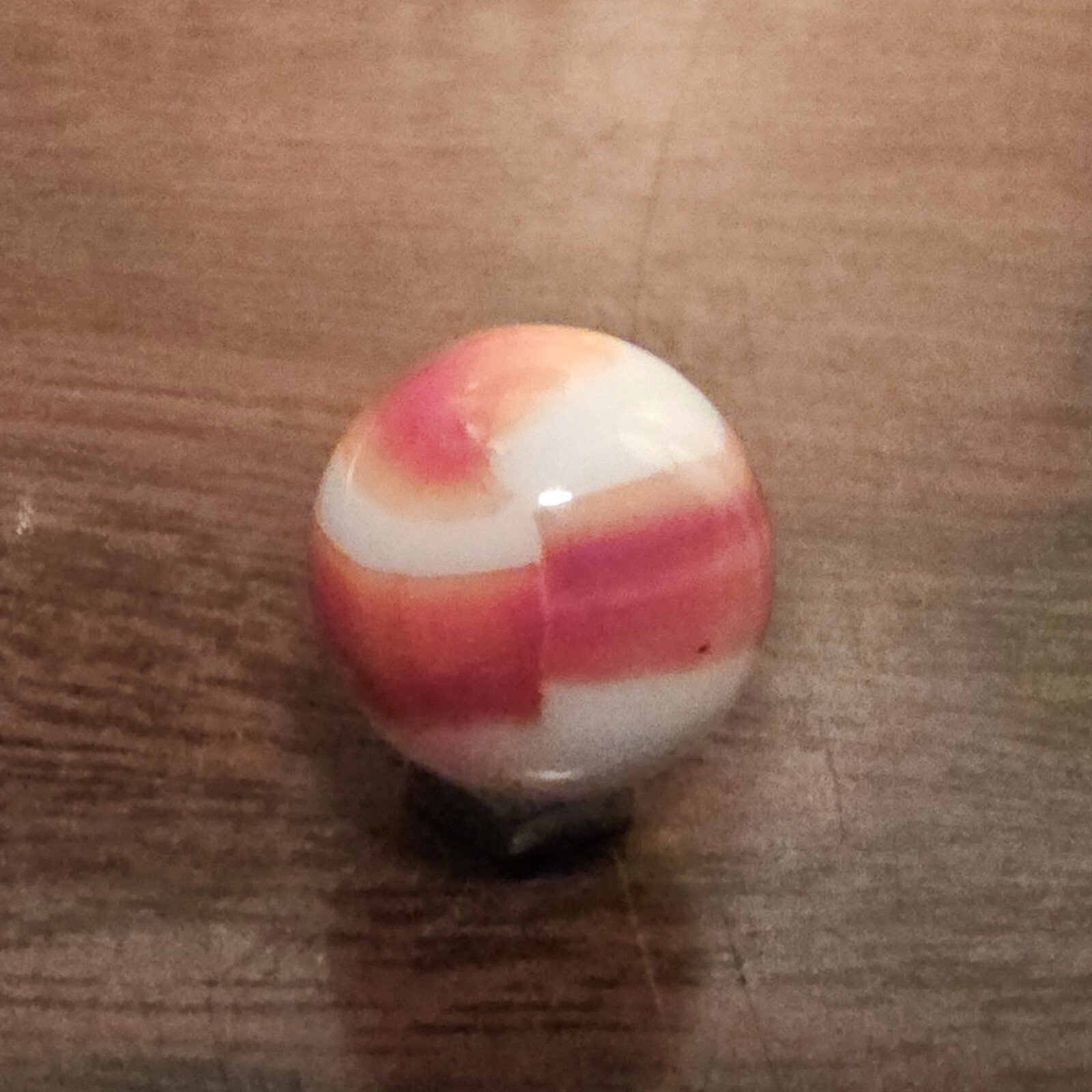 Vintage Marble King Rainbo Red Orange .61 Agate Glass Marble
