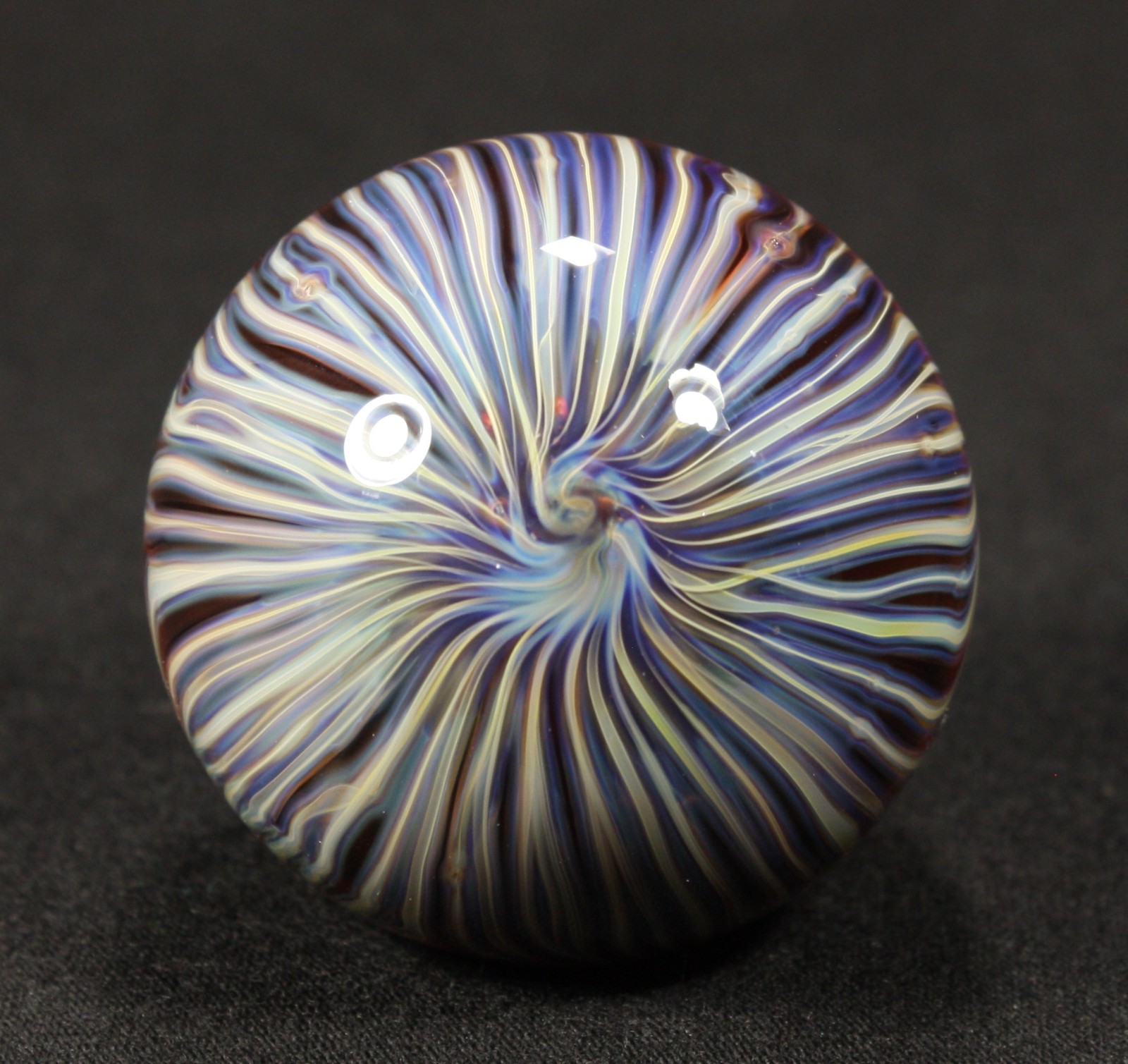 Juba Glass Handmade Marble 1.50″ Boro Lampwork Art 24K Gold and Silver Fume