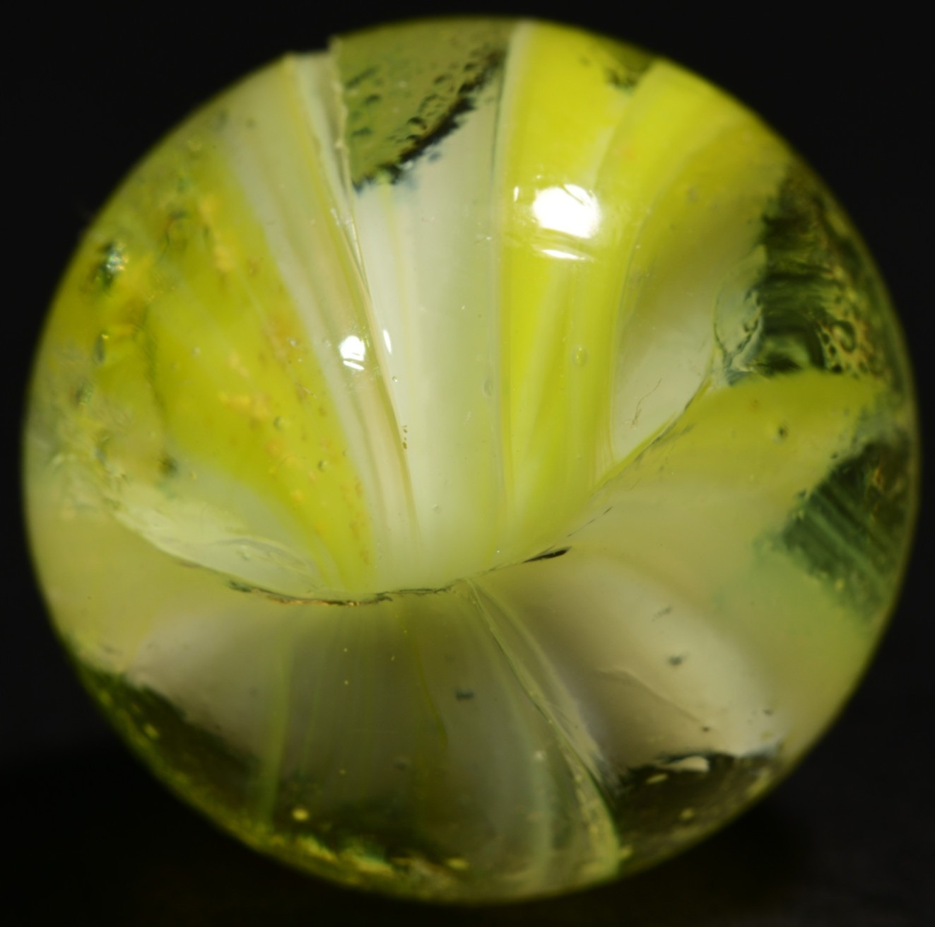 Marble Vintage French Sparkler Bright Primrose Yellow Florette 50s/60s 5/8”