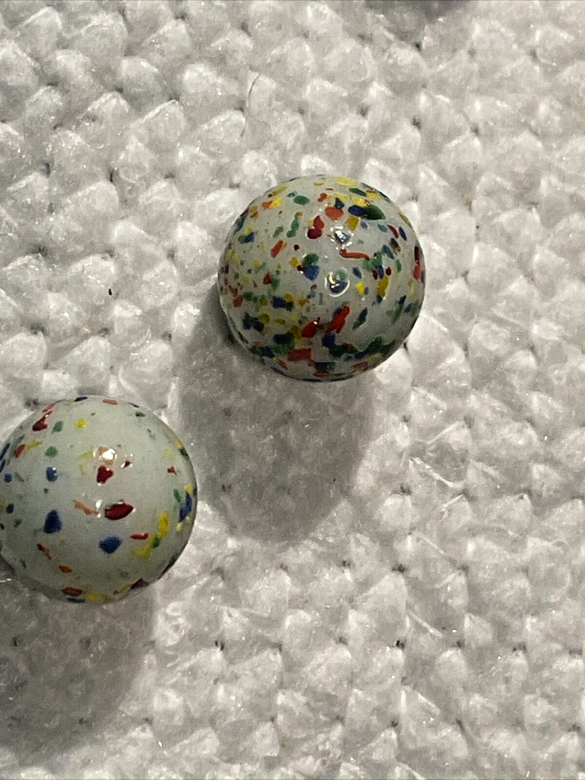 33 Glass Marbles Vintage Confetti Clear Speckled Multicolor Bumpy Vintage Mixed