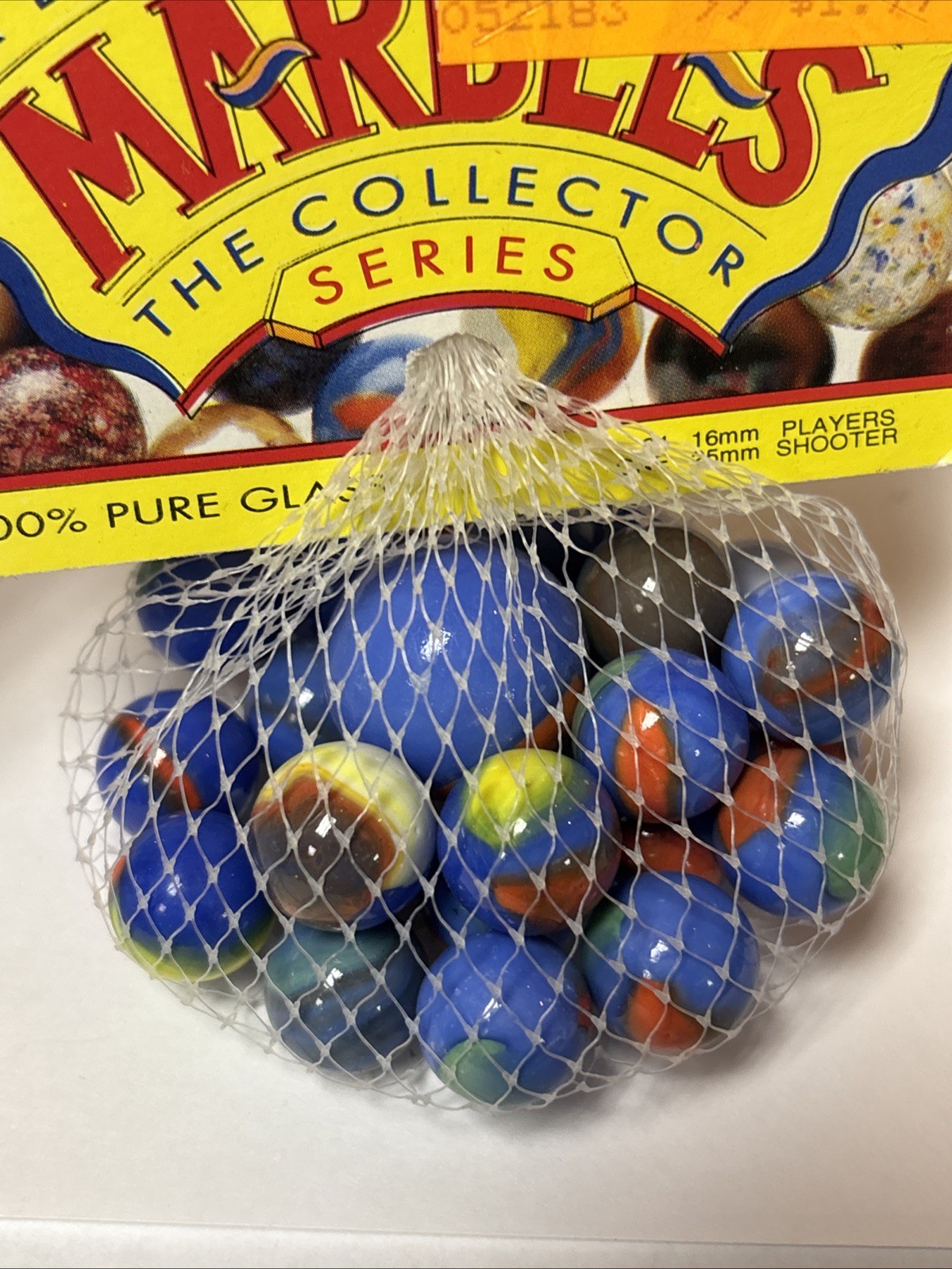 “BLUE DOLPHIN” VACOR MEGA MARBLES Vintage 1990s Net Bag 24 16mm/1 25mm Shooter