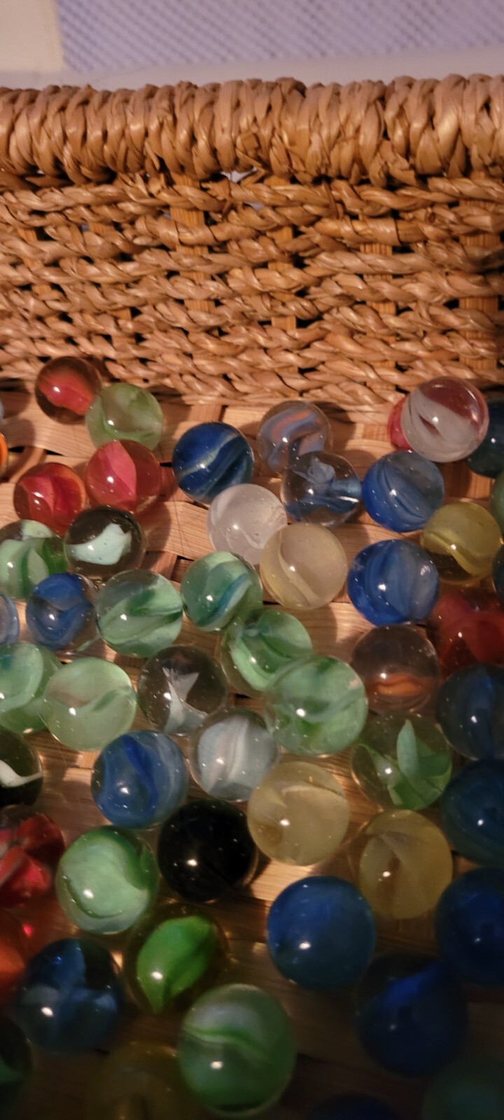 Large Lot of Vintage Marbles Clear with Colorful Insides Light Dark Decorative