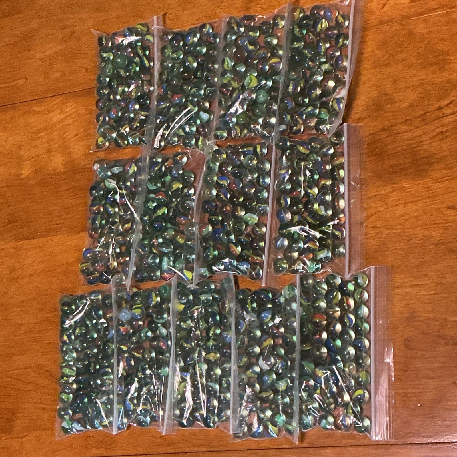 Vintage 5/8” Cat’s Eye Glass Marbles- Likely Vacor- Lot Of 50