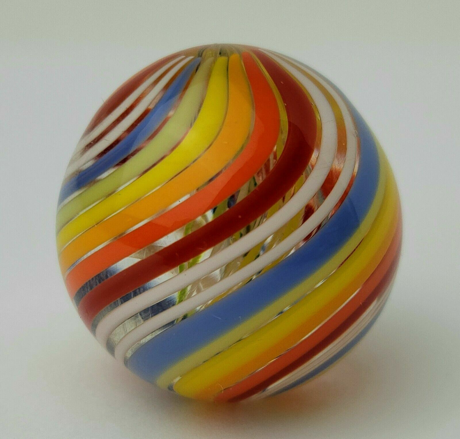 Handmade Contemporary Art Glass Rainbow Shooter Marble 1.17″ Diameter Jody Fine?