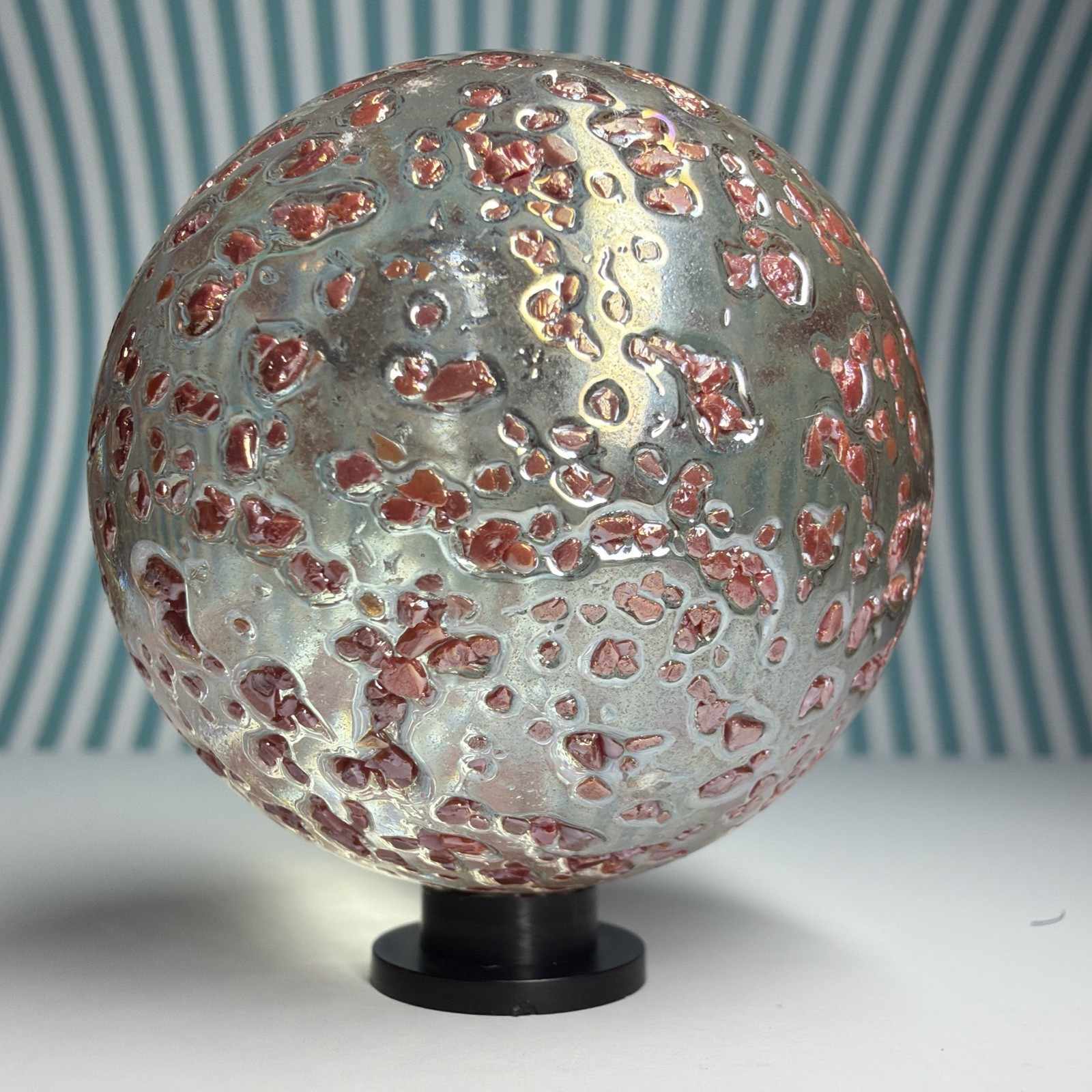Vacor Red Princess Confetti Marble ~1.9″ Toe Breaker Huge Mint MIB Glass Marbles