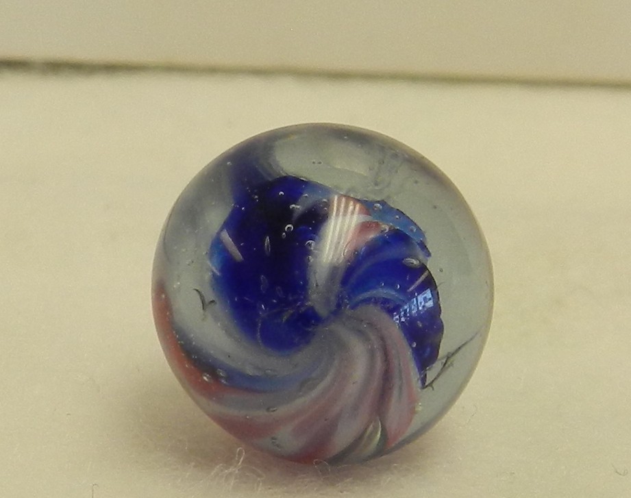#20441m Small .56 In Vintage German Handmade Shrunken Onionskin Marble