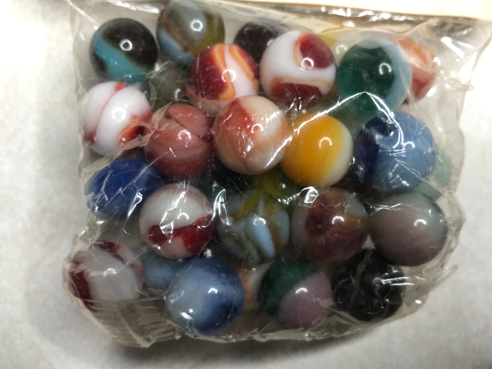 2 Ives Mainline Marbles NOS Bag Toy Glass Lot Original Wrap ZA13 Reactive Glow