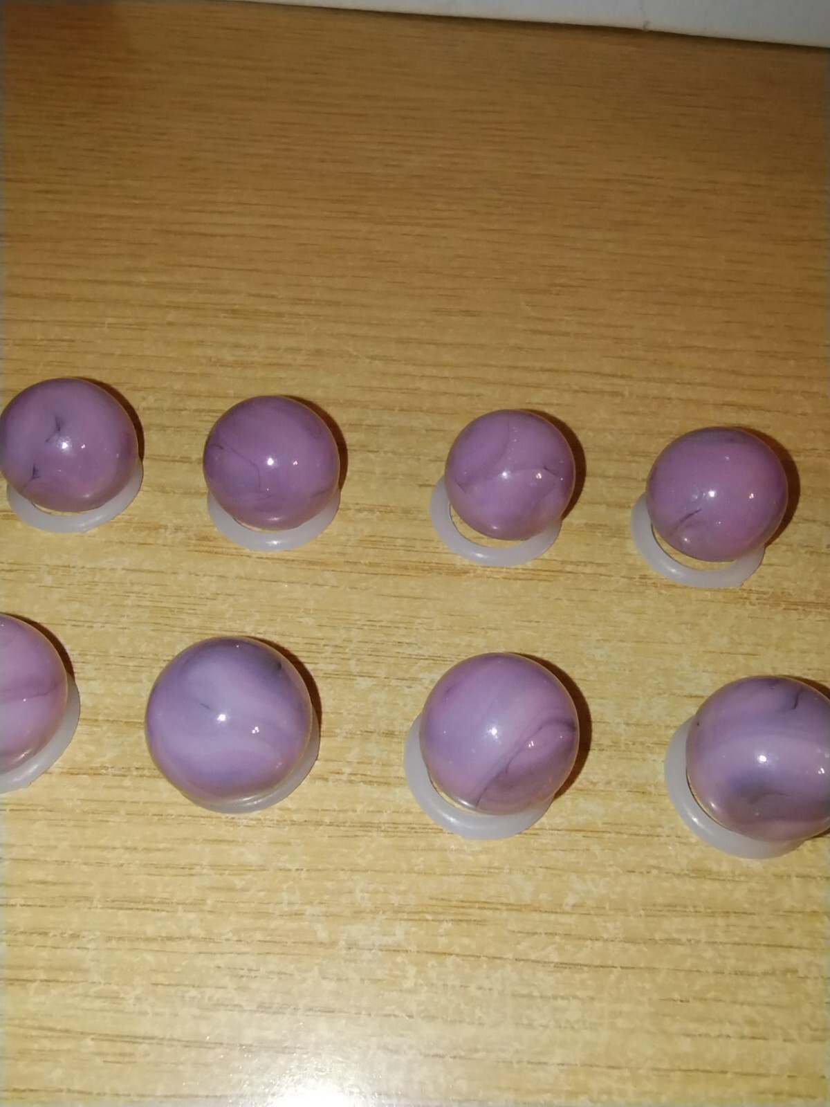 Vintage Lot of 10 Champion Agate Company Pink Purple Lavender Swirl 5/8″ Marbles