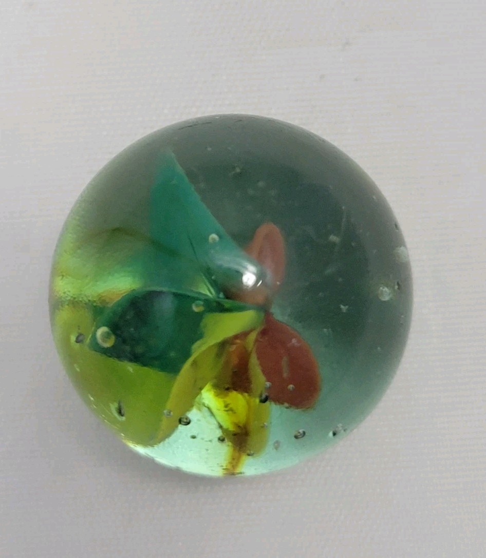 Vintage 6 Vein Cat Eye Shooter Tricolor Marble Approx 1″