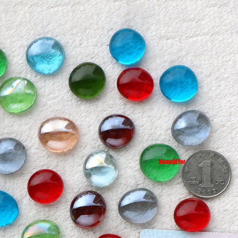 Colourful Flat Glass Marbles Beads Balls Vase Fillers Fish Tanks DIY Decoration