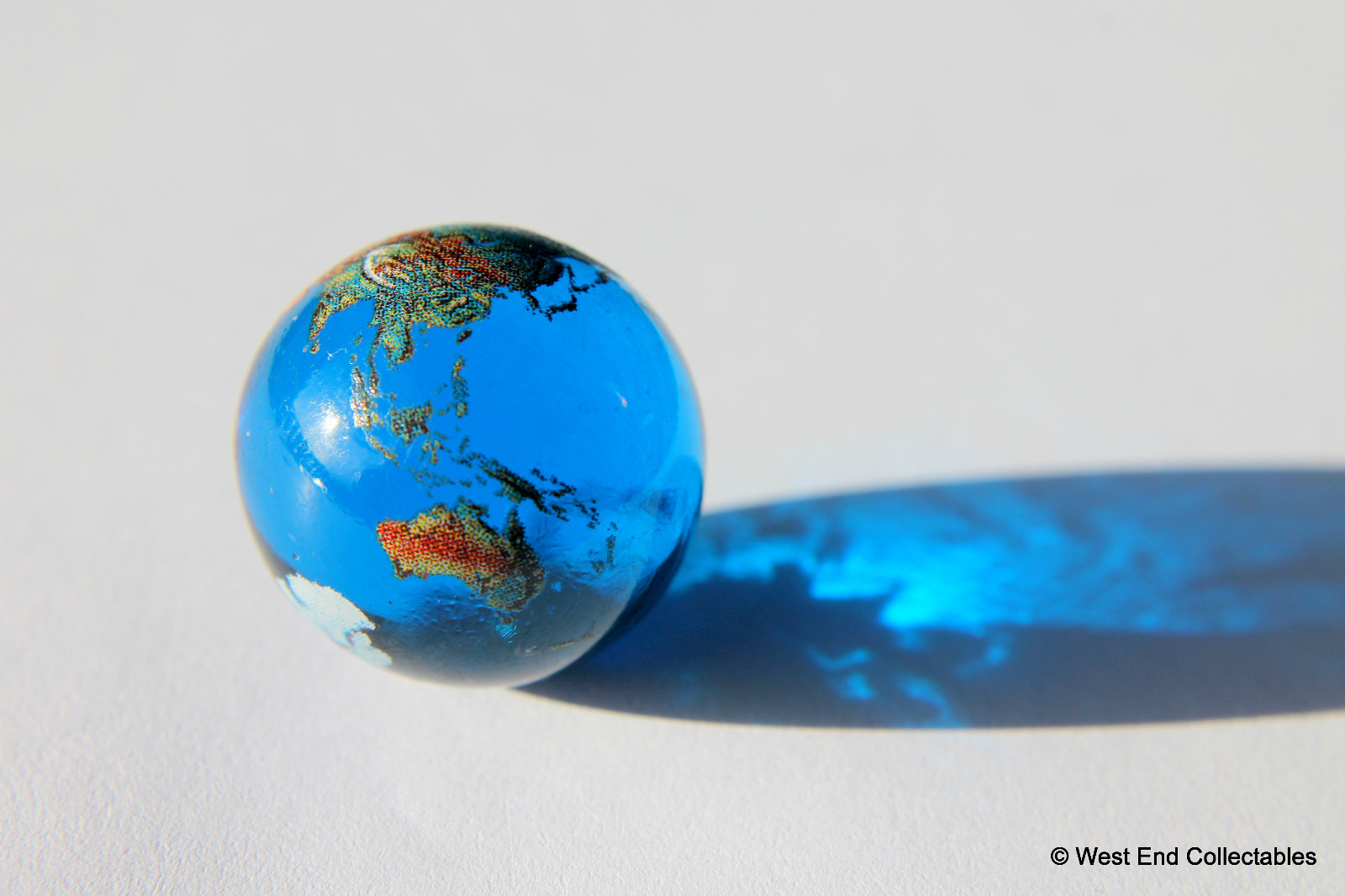 22mm Detailed Solid Glass Earth Globe Marble – Cosmic World Planet Gaea Terra