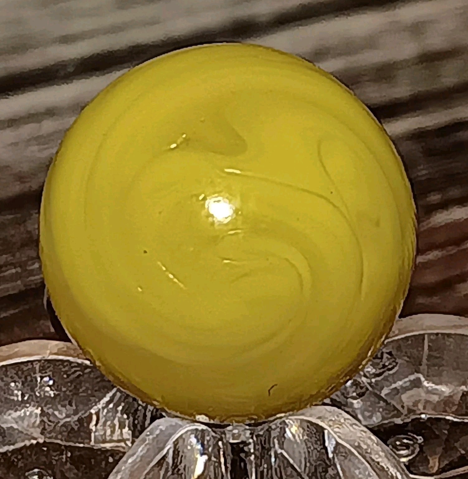 Akro Agate Hand-Gathered Brick Marble? Peltier Ying-Yang Swirl? DAS Swirl? .53″
