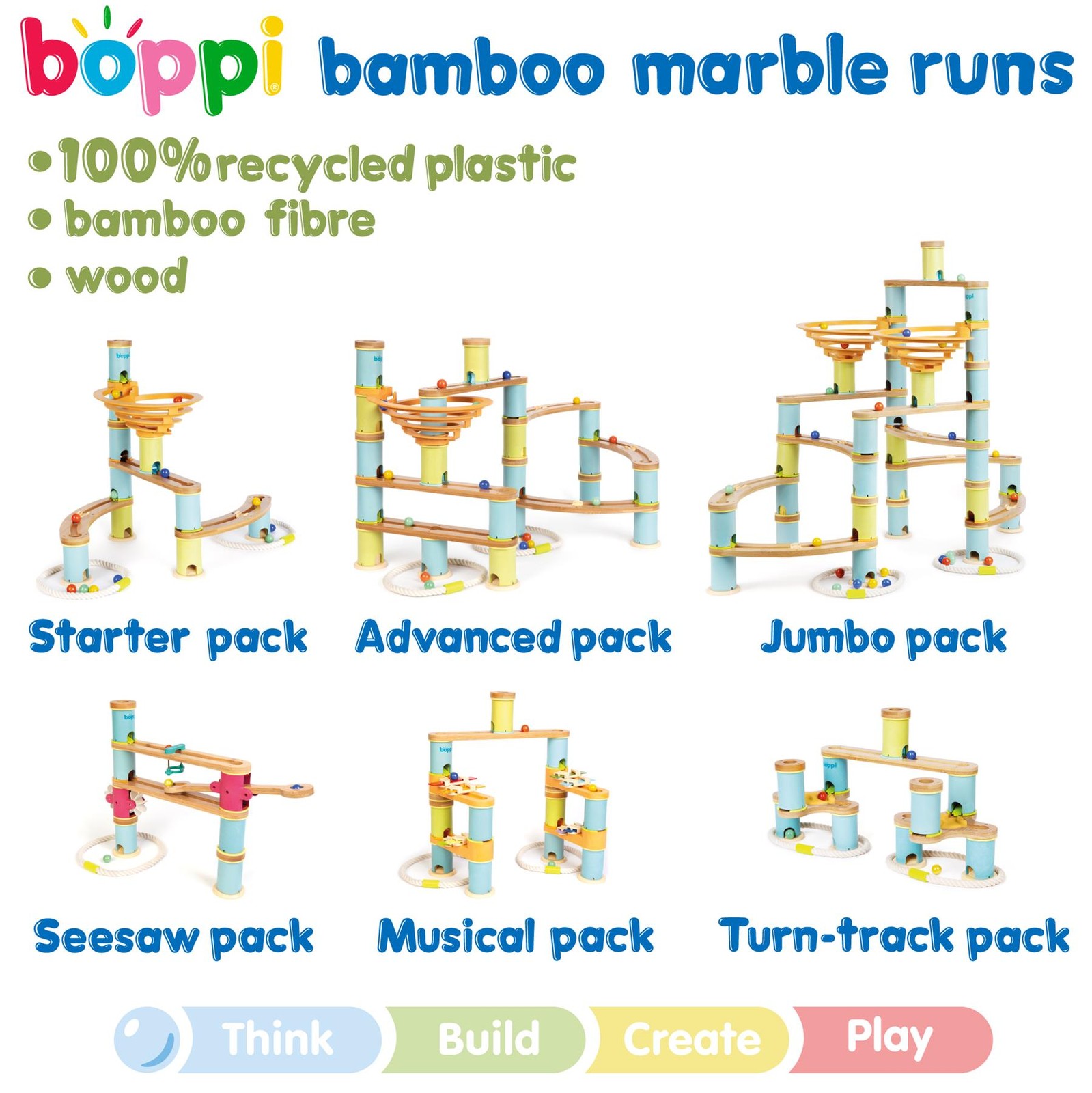 Turn Track Marble Run Accessory Pack Expansion Extension Kids STEM Construction