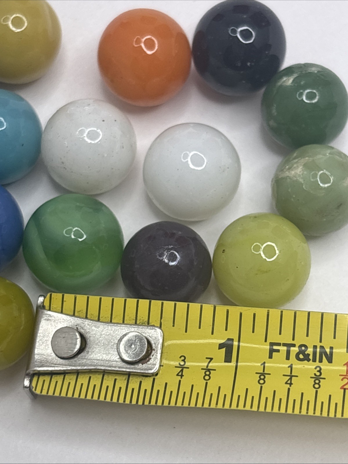 Vintage Bright Color Glass Marbles Lot of 25 Peewee Size AA