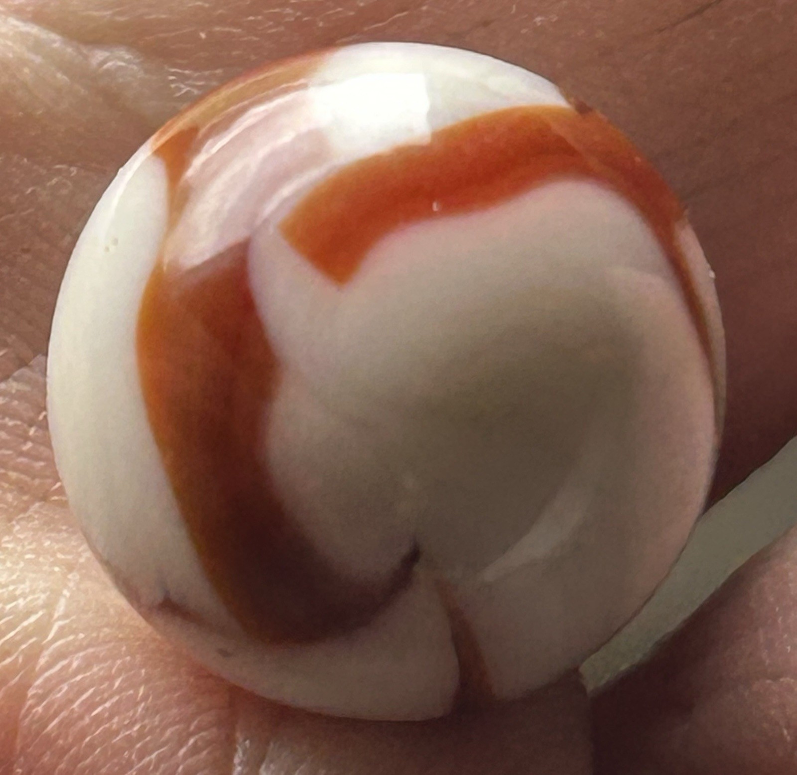 Vintage Heaton Or Alley Agate 0.57” Red Ribbon Swirl Marble Near Mint Condition