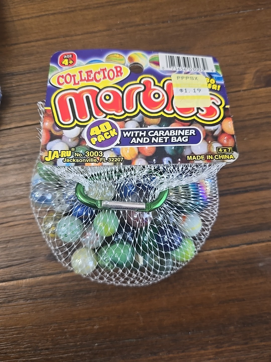 Vintage JA-RU Glass Marbles Lot 3 Bags With Shooters And Carabiner