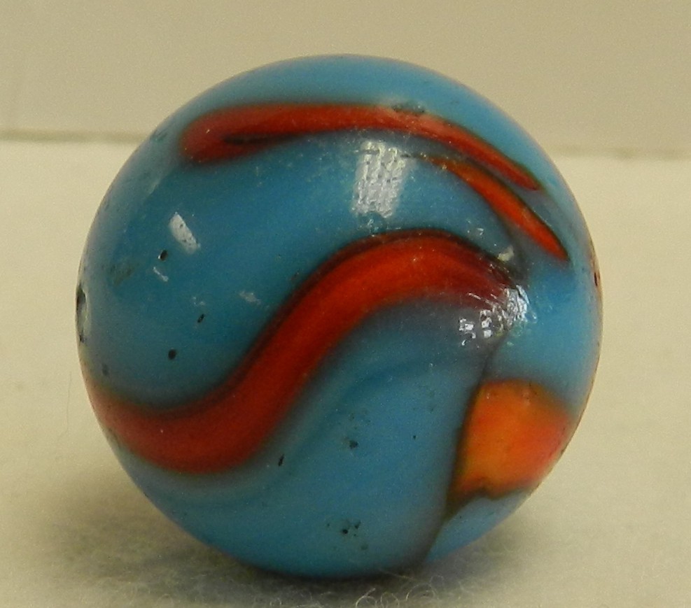 #19507m Large .86 Inches Vintage Peltier Glass NLR Superboy Shooter Marble