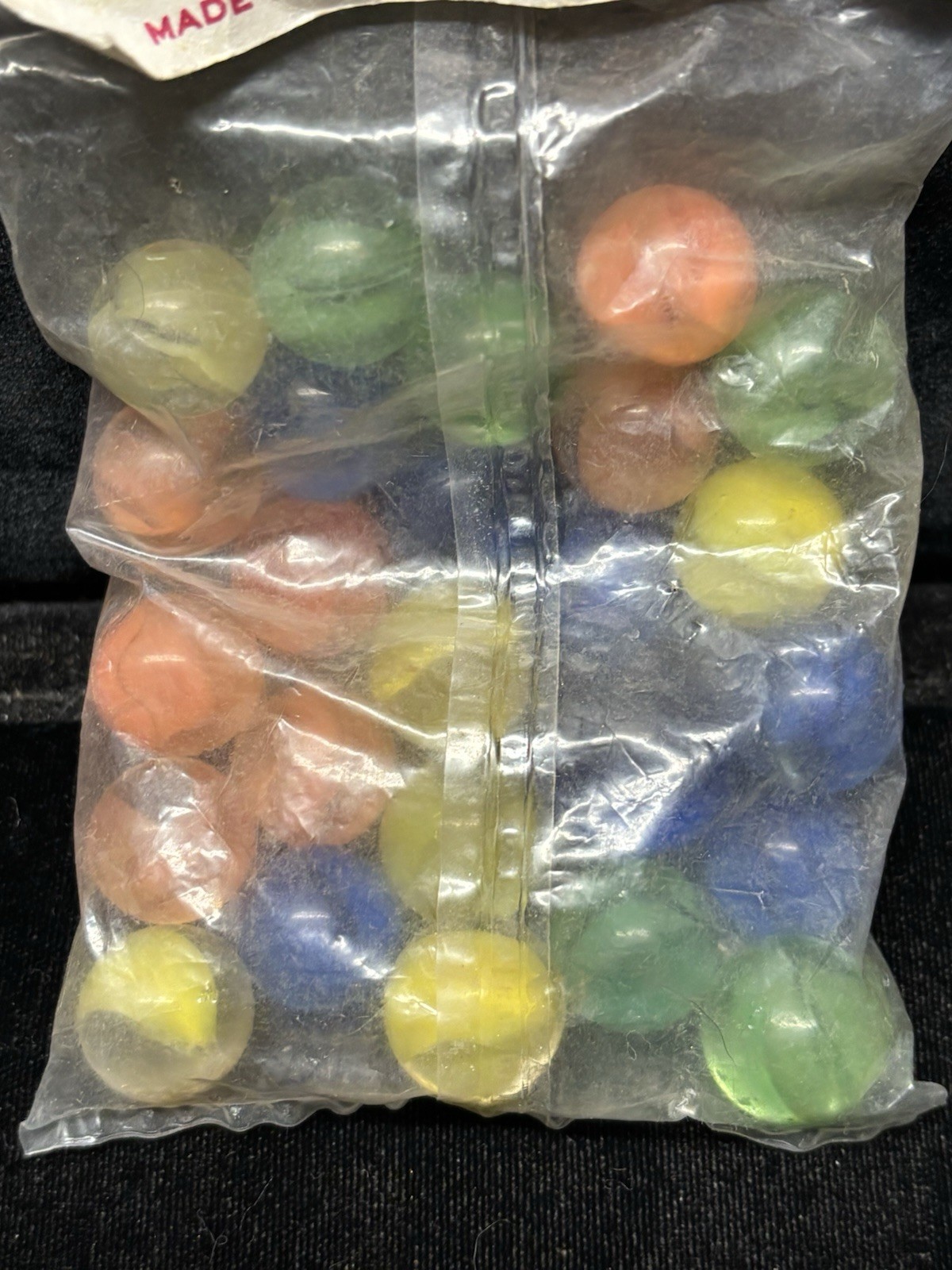Vintage 1960s New Marble King Glass Marbles 25 Count w/ Original Package Shooter