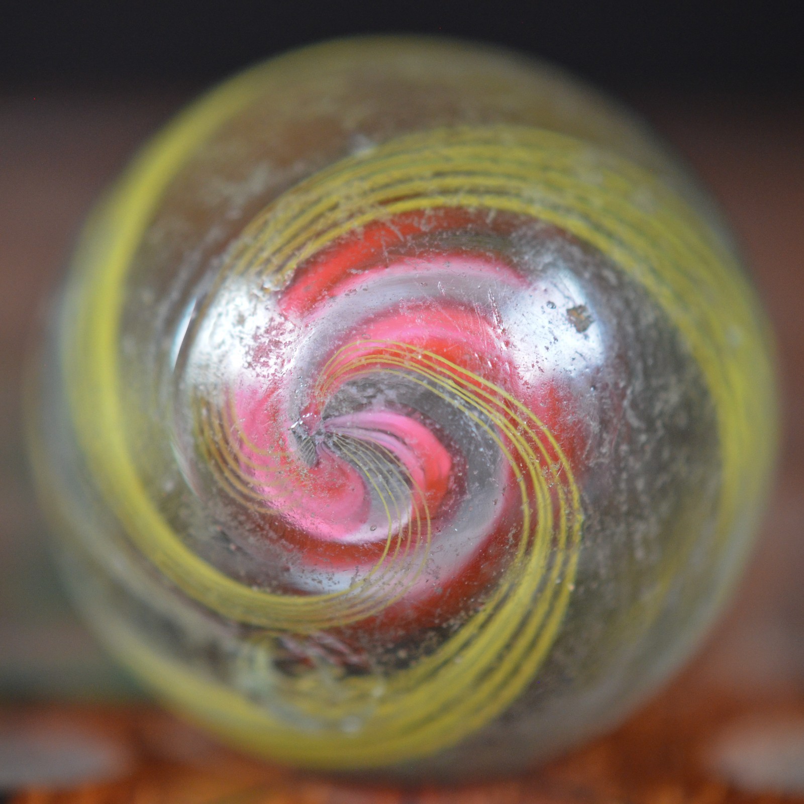 Handmade Red & Pink Divided Core Marble, 1.1 in, Shooter, Good+, Germany, S1602